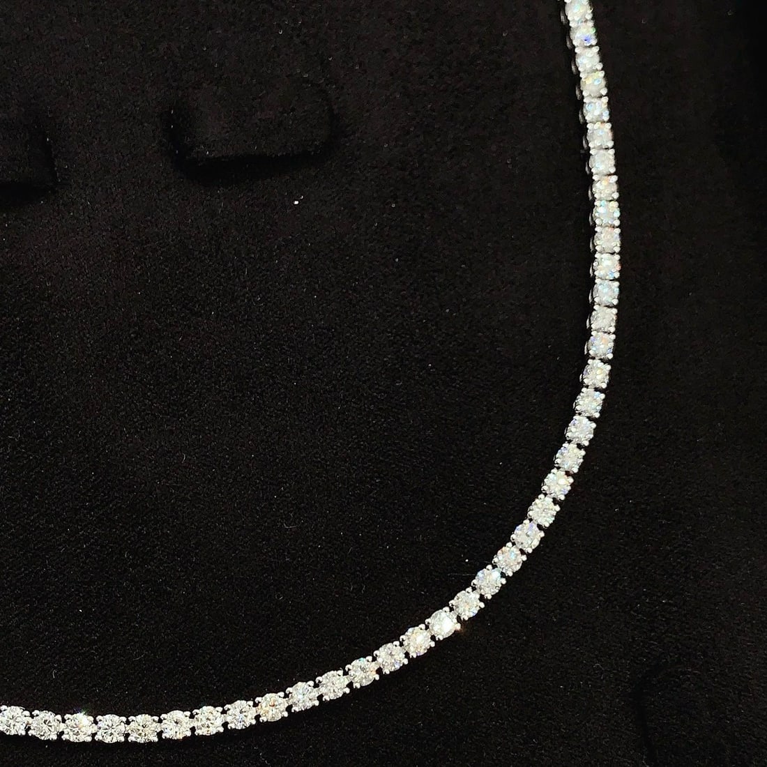 14k Gold 10.98 Ct Natural H Diamond Necklace - 2