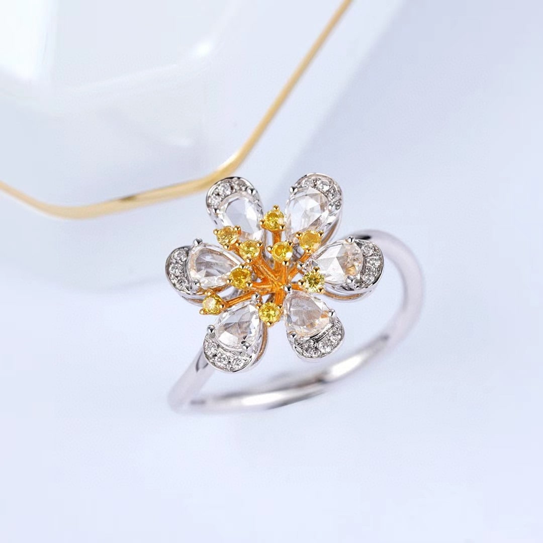 14k Gold 0.63 Ctw Natural H Diamond Ring: Ref:231052073 // gold content:14k gold // ring size:7. 25us // // main gemstone:diamond // shape:pear // carat weight:0. 45ct // clarity grade:vs-si // color:h // treatment:natural // // adjacent
