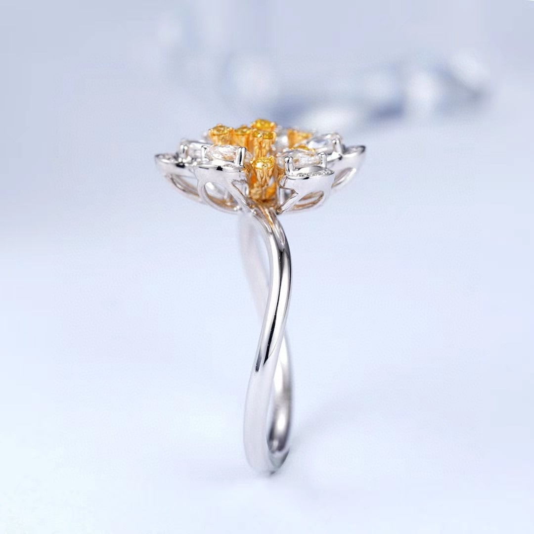 14k Gold 0.63 Ctw Natural H Diamond Ring - 3