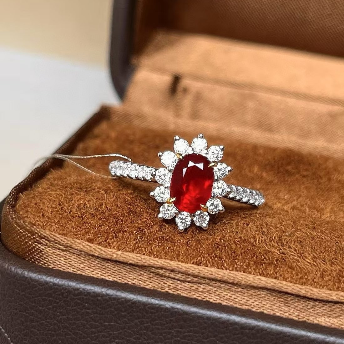 14k Gold 1.57 Ctw Natural Ruby & Diamond Ring: Ref:231052094 // gold content:14k gold // ring size:7. 25us // // main gemstone:ruby // shape:oval // carat weight:1. 09ct // color:pigeonblood red // treatment:natural // // adjacent gemstone 2 : dia