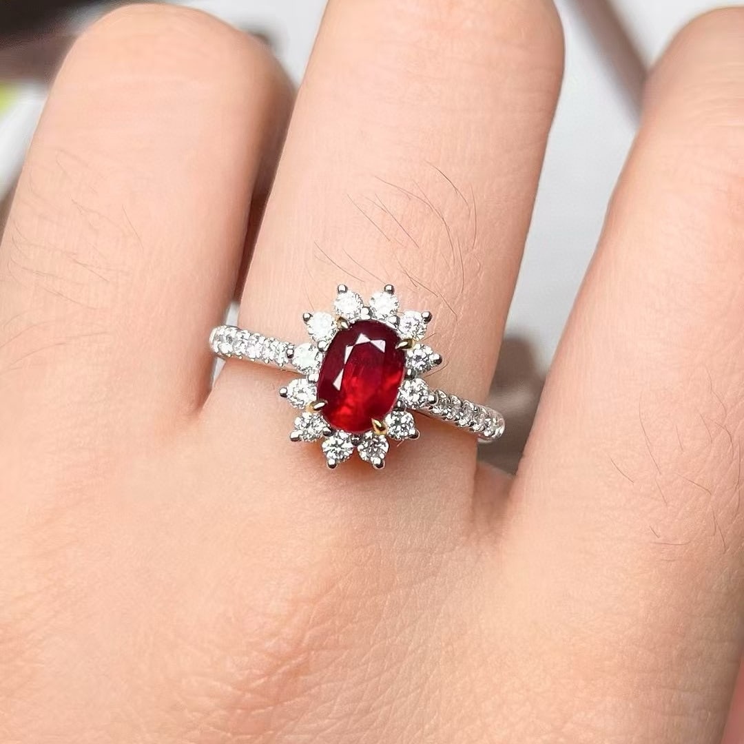 14k Gold 1.57 Ctw Natural Ruby & Diamond Ring - 4