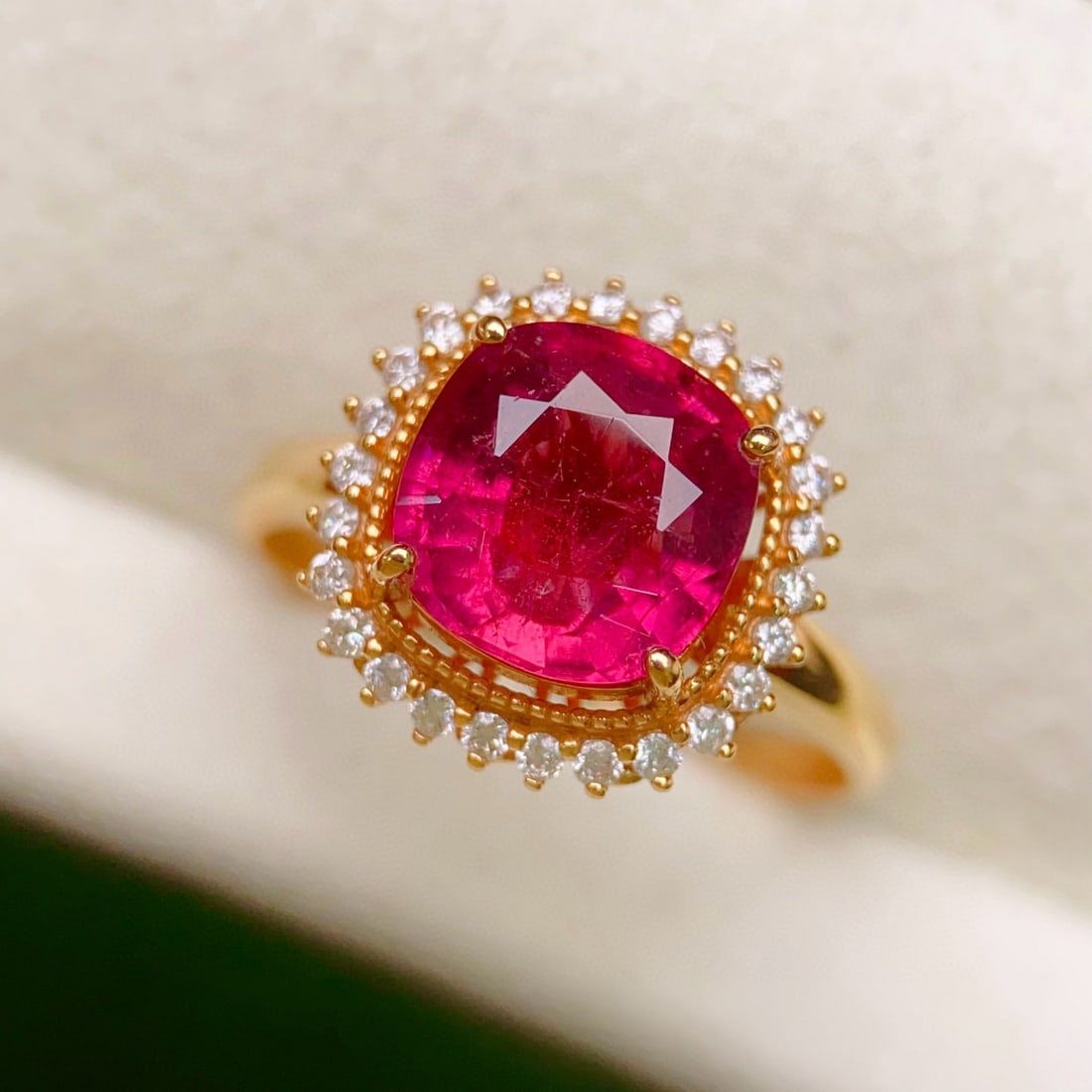14k Gold 2.81 Ctw Natural Tourmaline & Diamond Ring - 2
