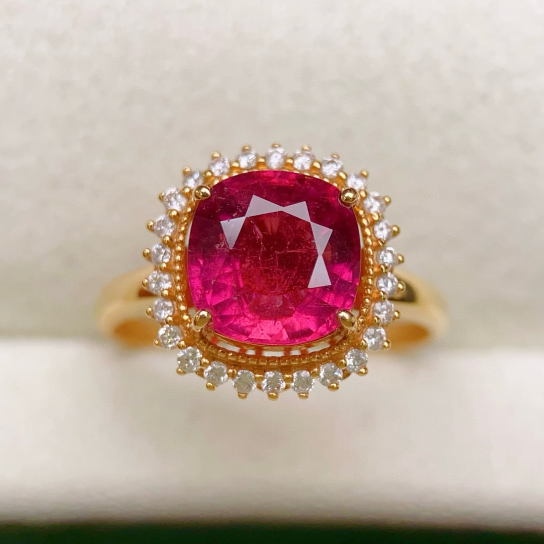 14k Gold 2.81 Ctw Natural Tourmaline & Diamond Ring - 3