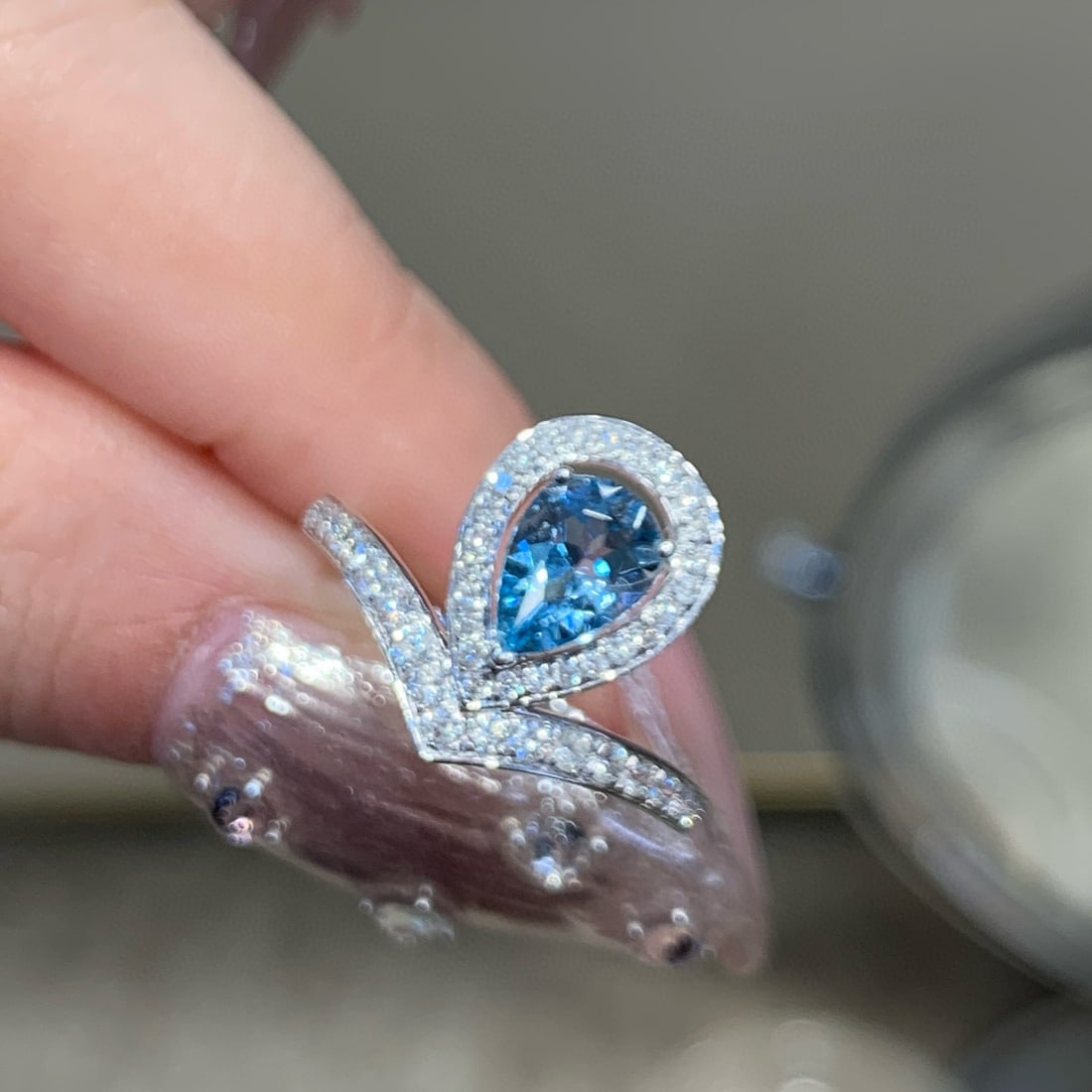 14k Gold 1.28 Ctw Natural Aquamarine & Diamond Ring - 2