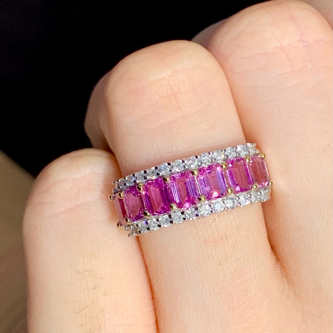 14k Gold 1.9 Ct Natural Padparadscha Sapphire & Diamond Ring - 5