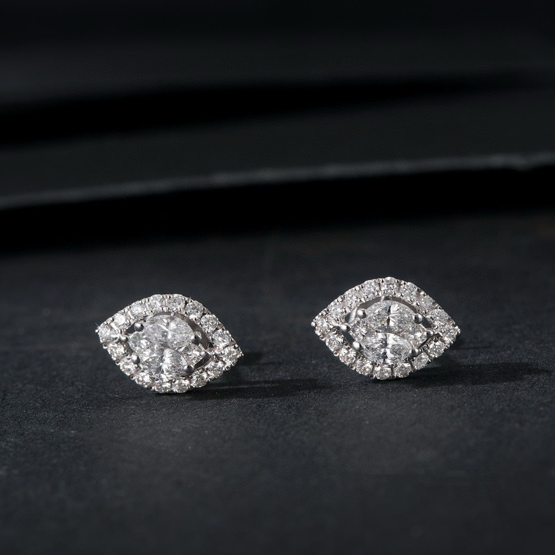 14k Gold 0.56 Ctw Natural H Diamond Earrings (1 of 4)