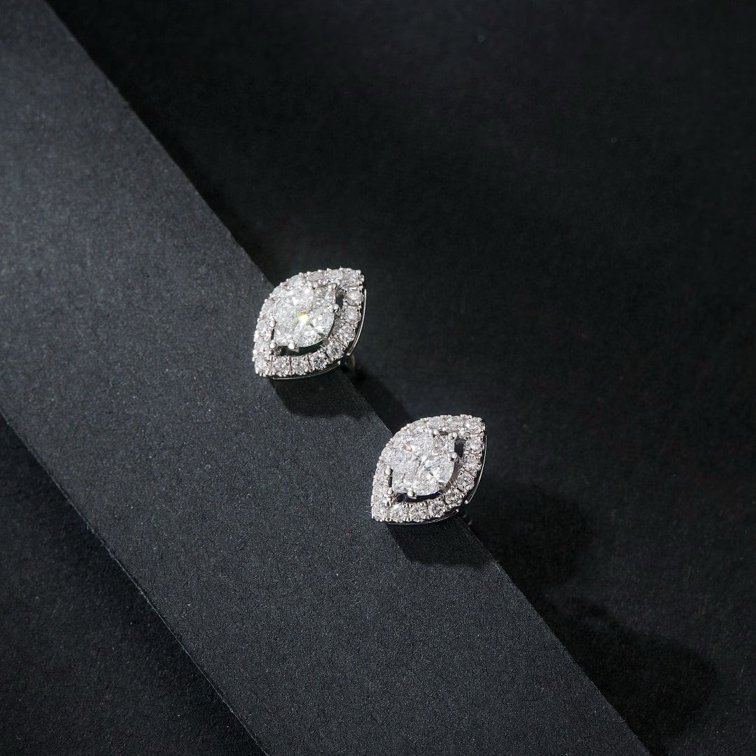 14k Gold 0.56 Ctw Natural H Diamond Earrings - 2