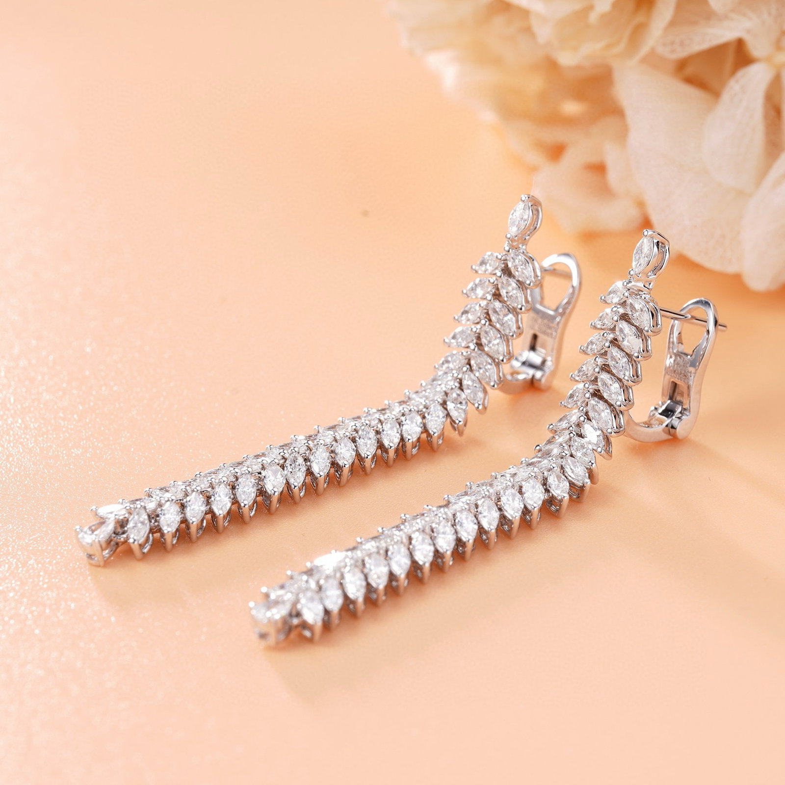 14k Gold 3.19 Ctw Natural H Diamond Earrings - 3