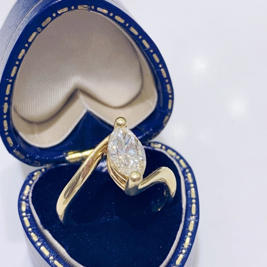 14k Gold 1.10 Ct Natural H Diamond Ring - 2
