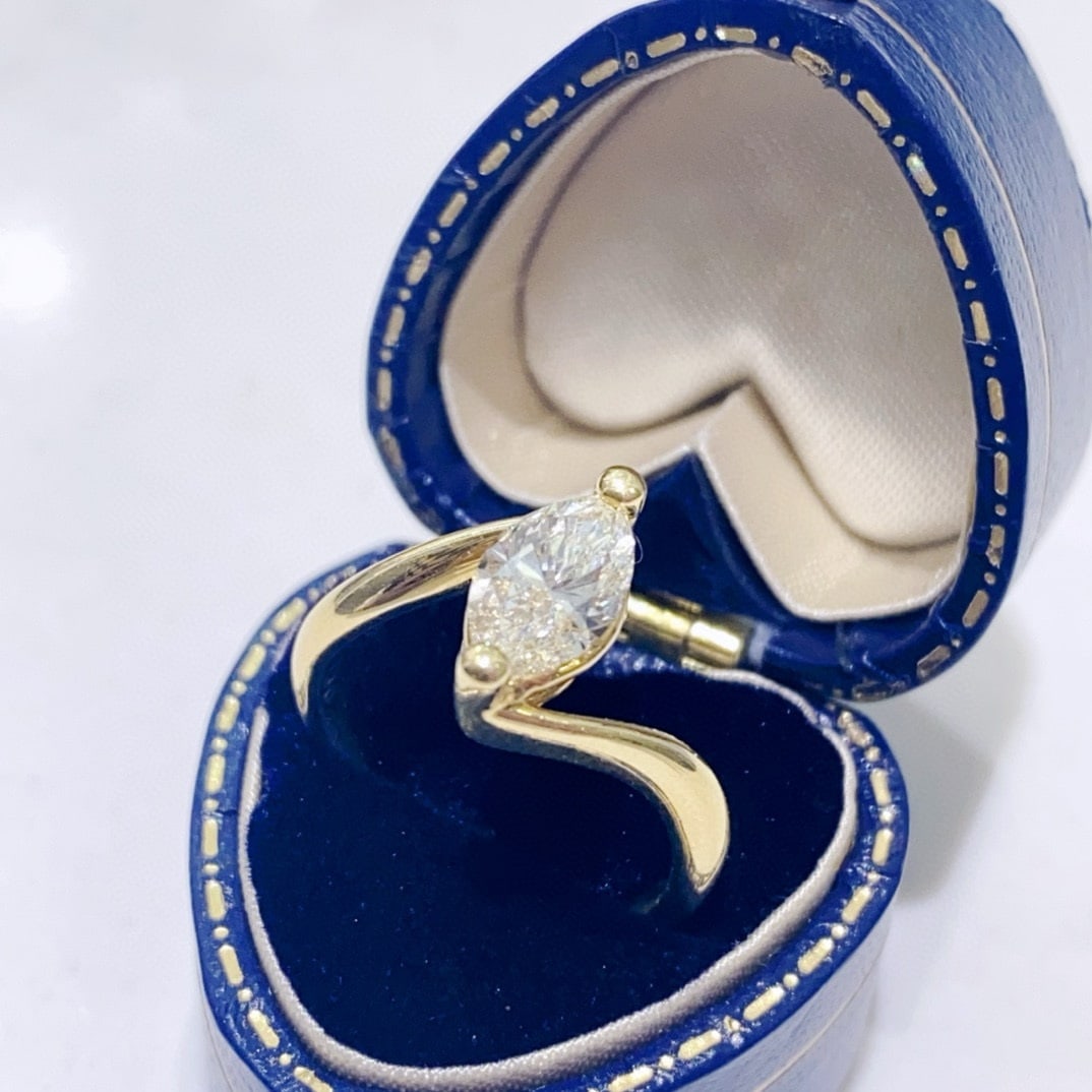 14k Gold 1.10 Ct Natural H Diamond Ring - 3