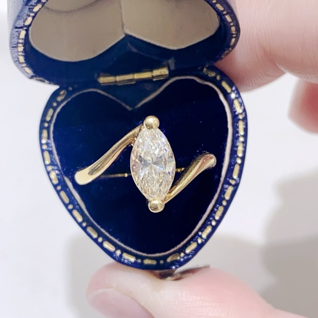 14k Gold 1.10 Ct Natural H Diamond Ring - 5