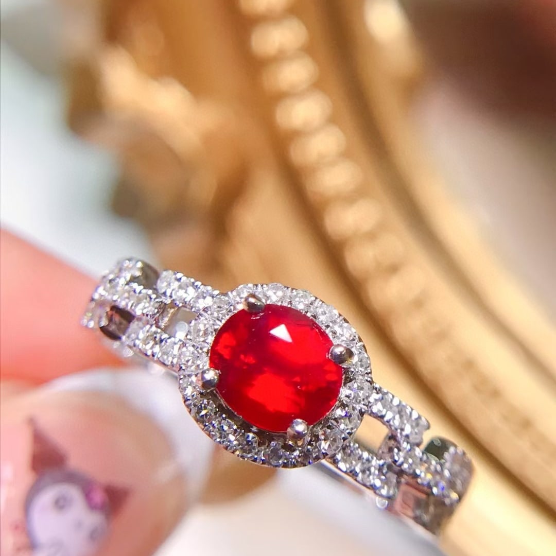 14k Gold 1.0 Ctw Natural Ruby & Diamond Ring - 3
