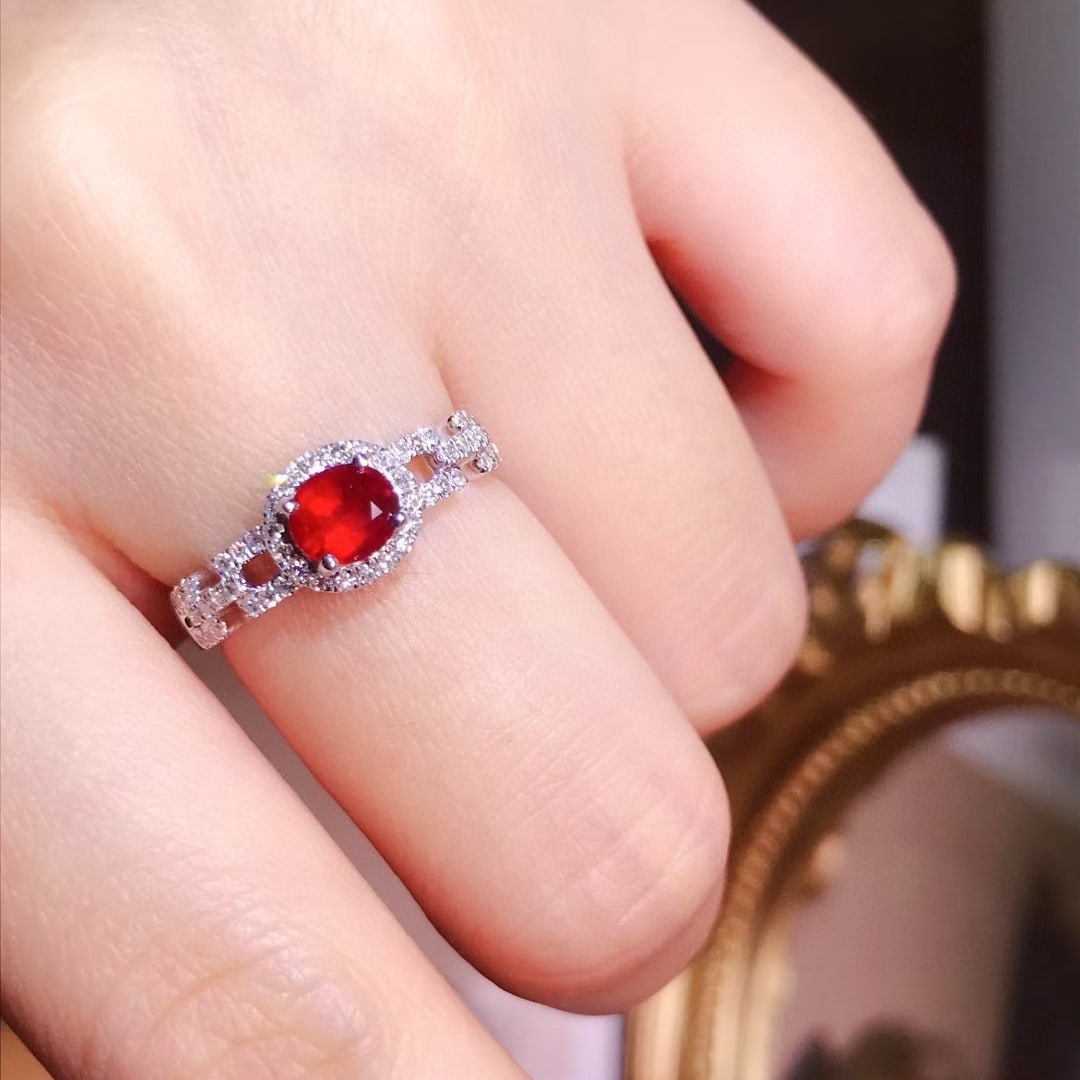 14k Gold 1.0 Ctw Natural Ruby & Diamond Ring - 4