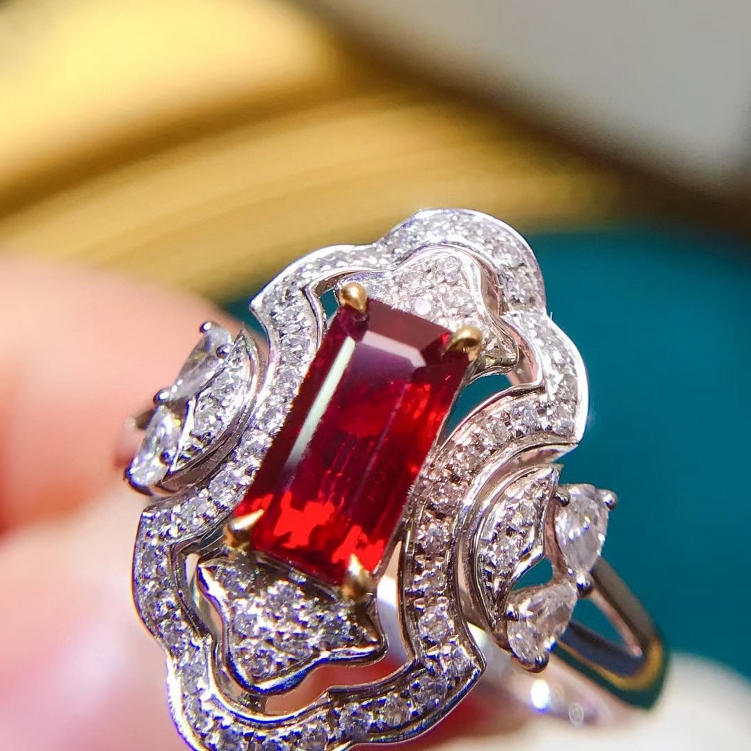 14k Gold 1.47 Ctw Natural Ruby & Diamond Ring - 2