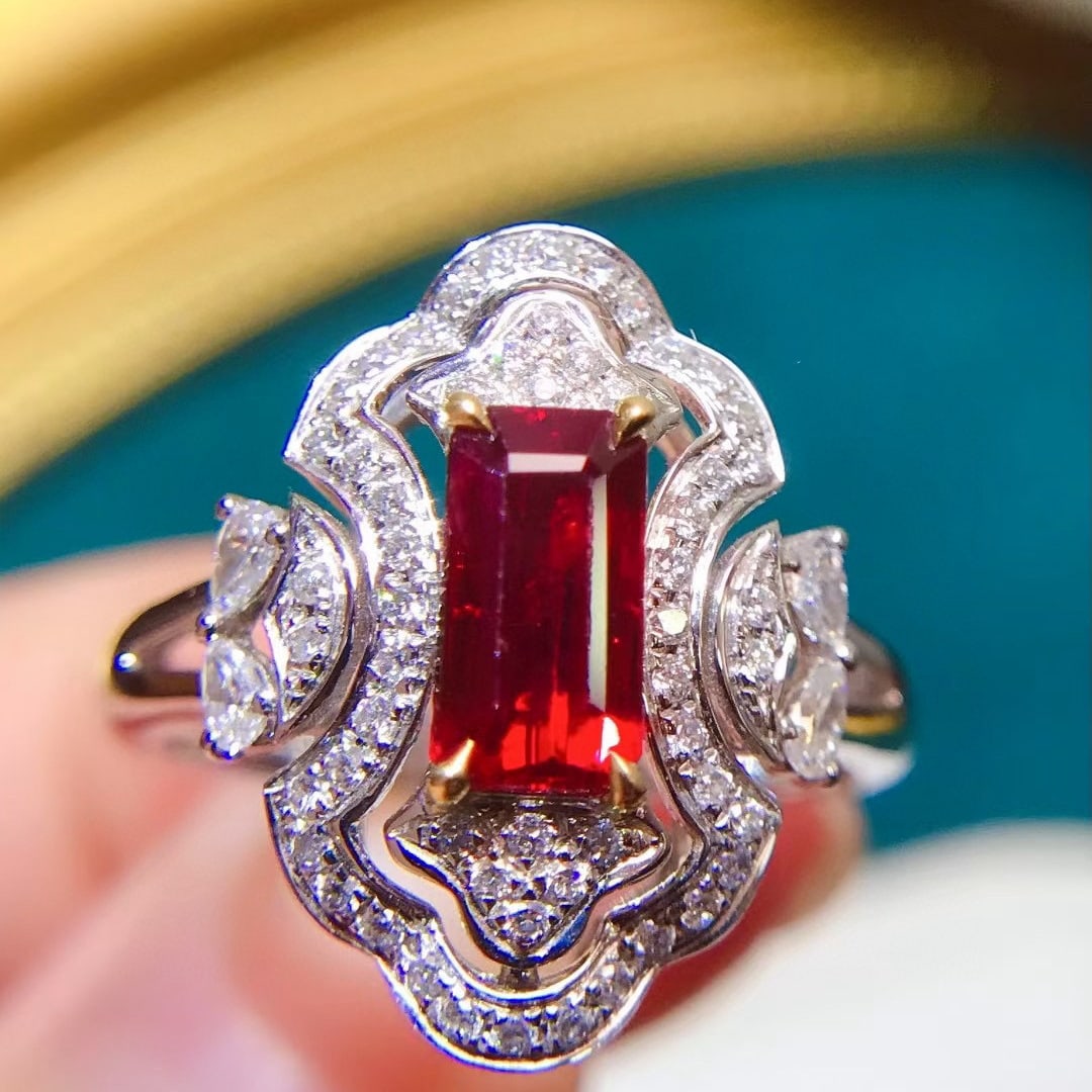 14k Gold 1.47 Ctw Natural Ruby & Diamond Ring - 3