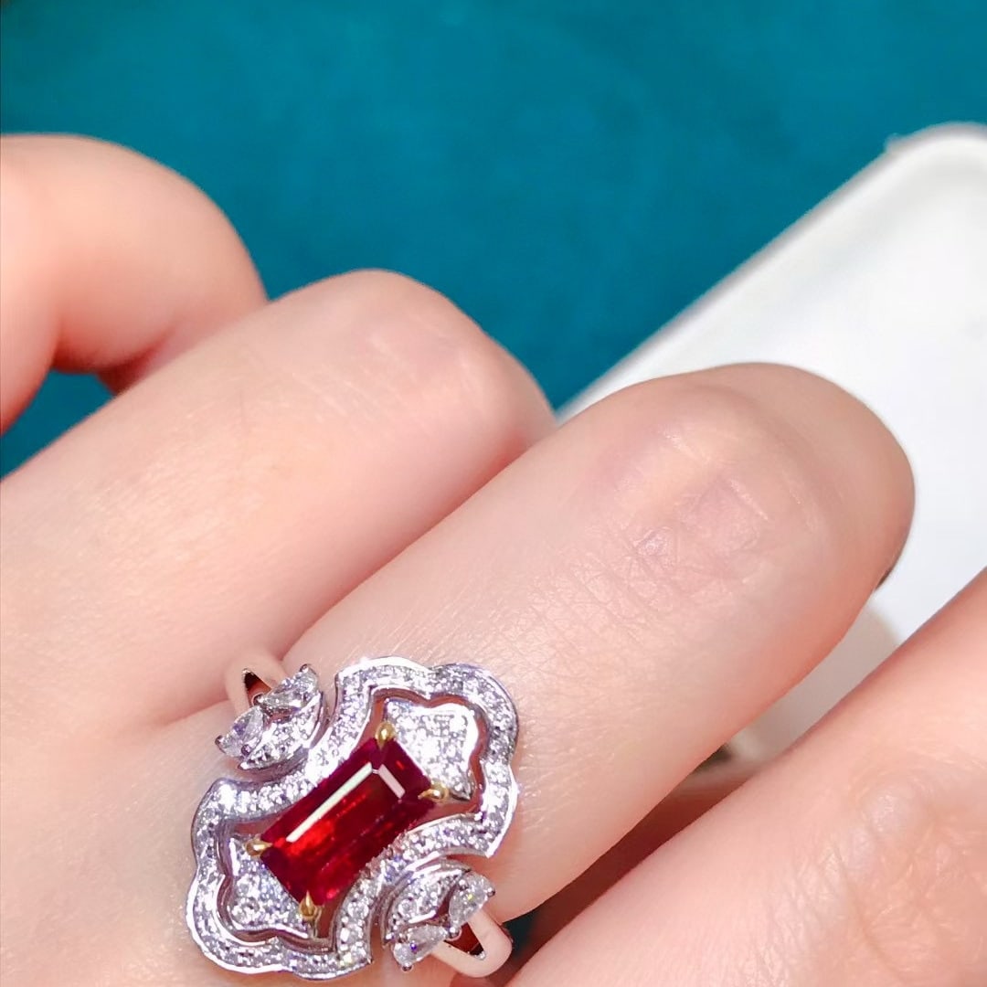14k Gold 1.47 Ctw Natural Ruby & Diamond Ring - 4