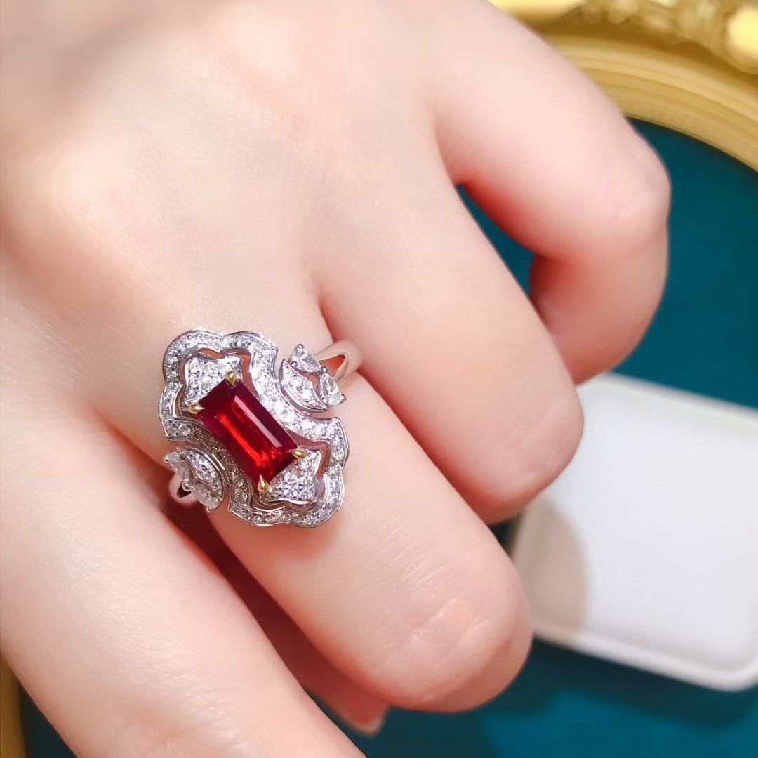 14k Gold 1.47 Ctw Natural Ruby & Diamond Ring - 5