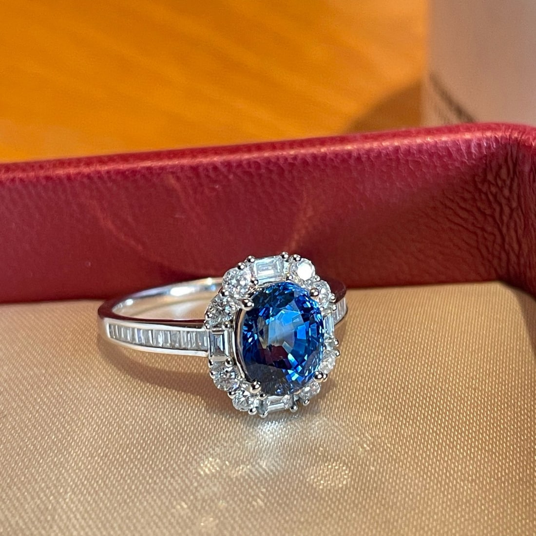 14k Gold 2.73 Ct Natural Sapphire & Diamond Ring - 2