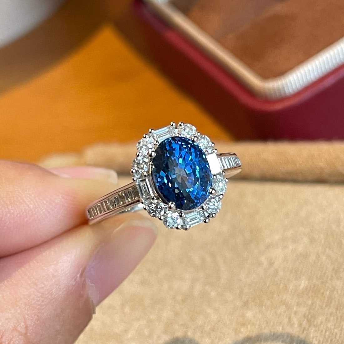14k Gold 2.73 Ct Natural Sapphire & Diamond Ring - 5