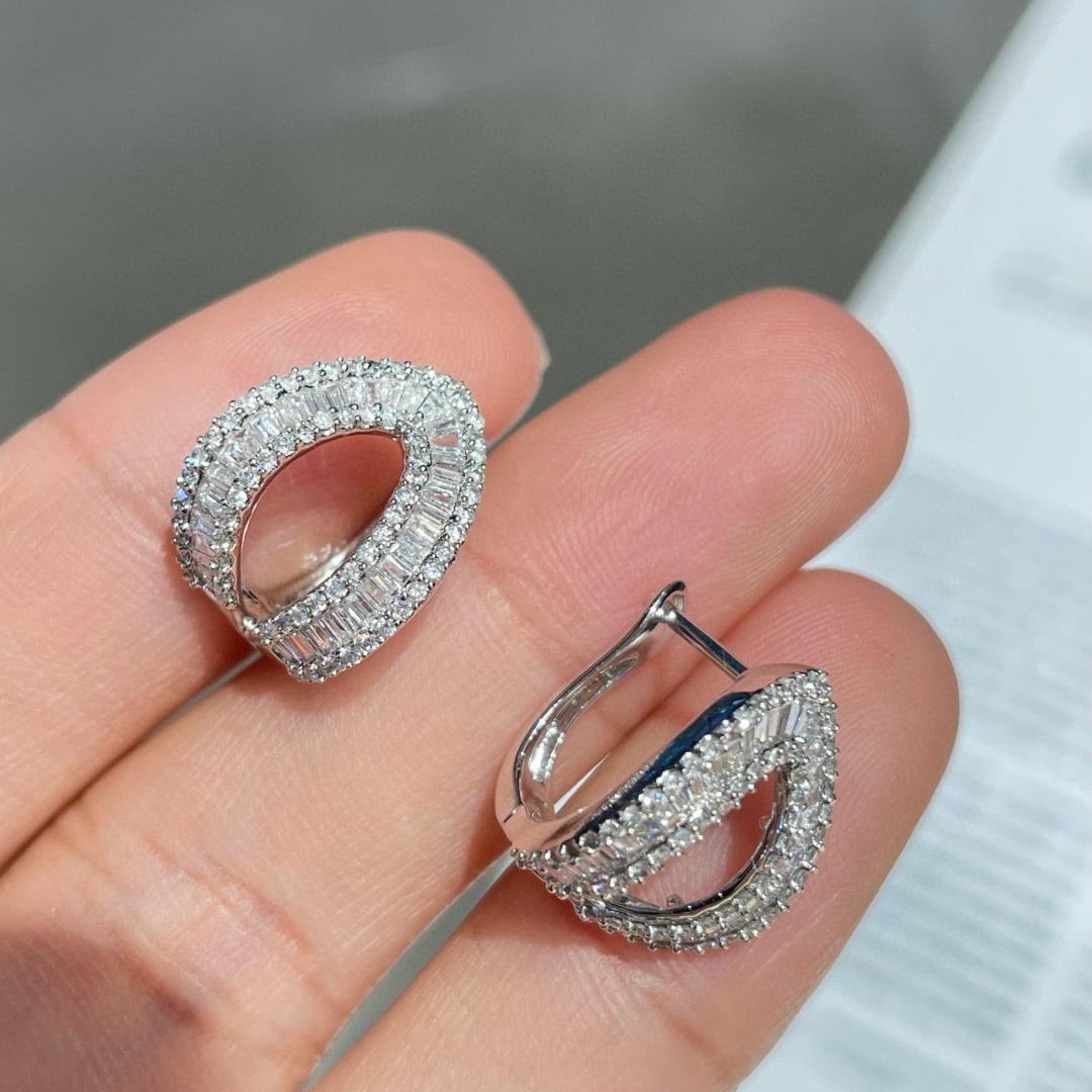 14k Gold 0.8 Ct Natural H Diamond Earrings - 5