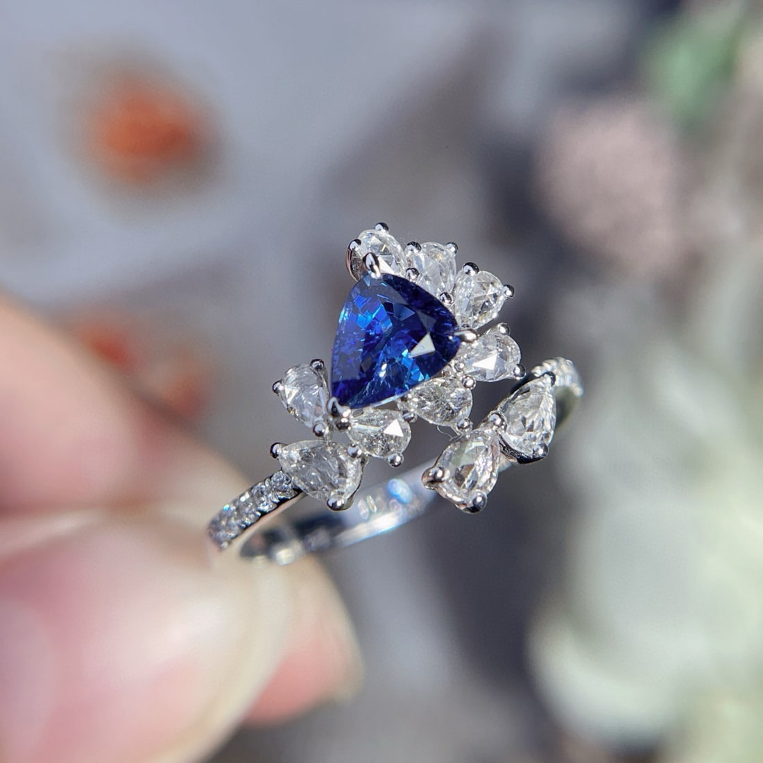 14k Gold 1.21 Ctw Natural Sapphire & Diamond Ring - 2