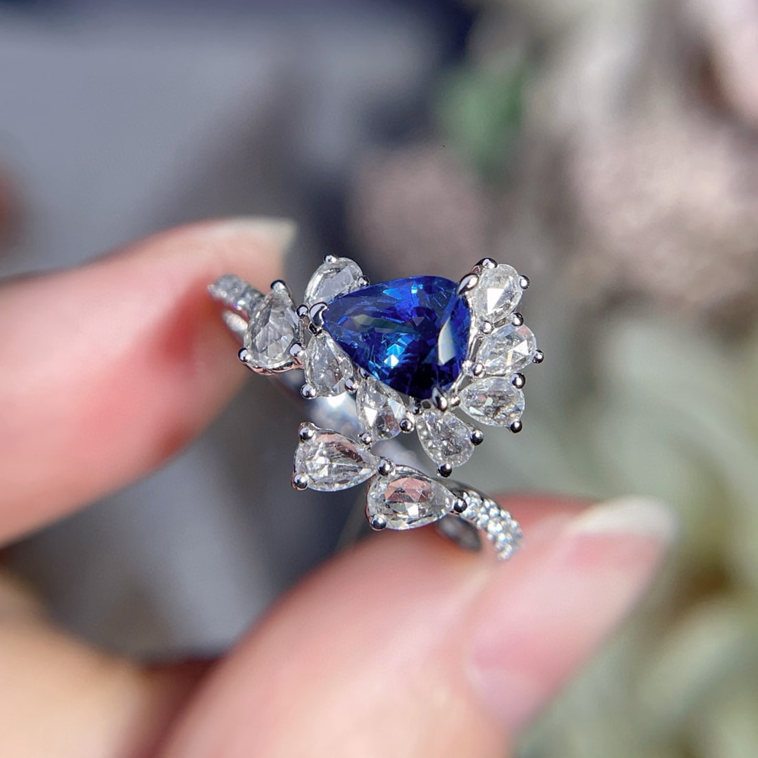 14k Gold 1.21 Ctw Natural Sapphire & Diamond Ring - 3