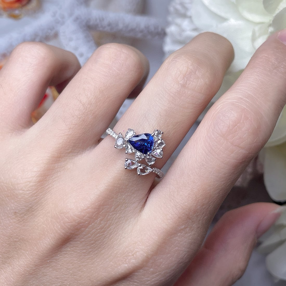 14k Gold 1.21 Ctw Natural Sapphire & Diamond Ring - 4