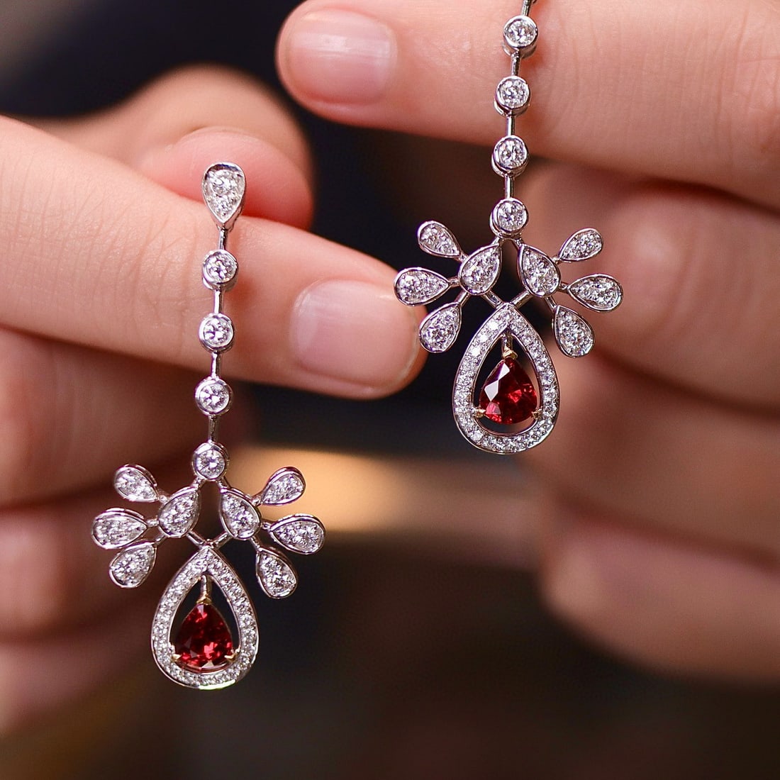 14k Gold 2.70 Ctw Natural Ruby & Diamond Earrings - 2