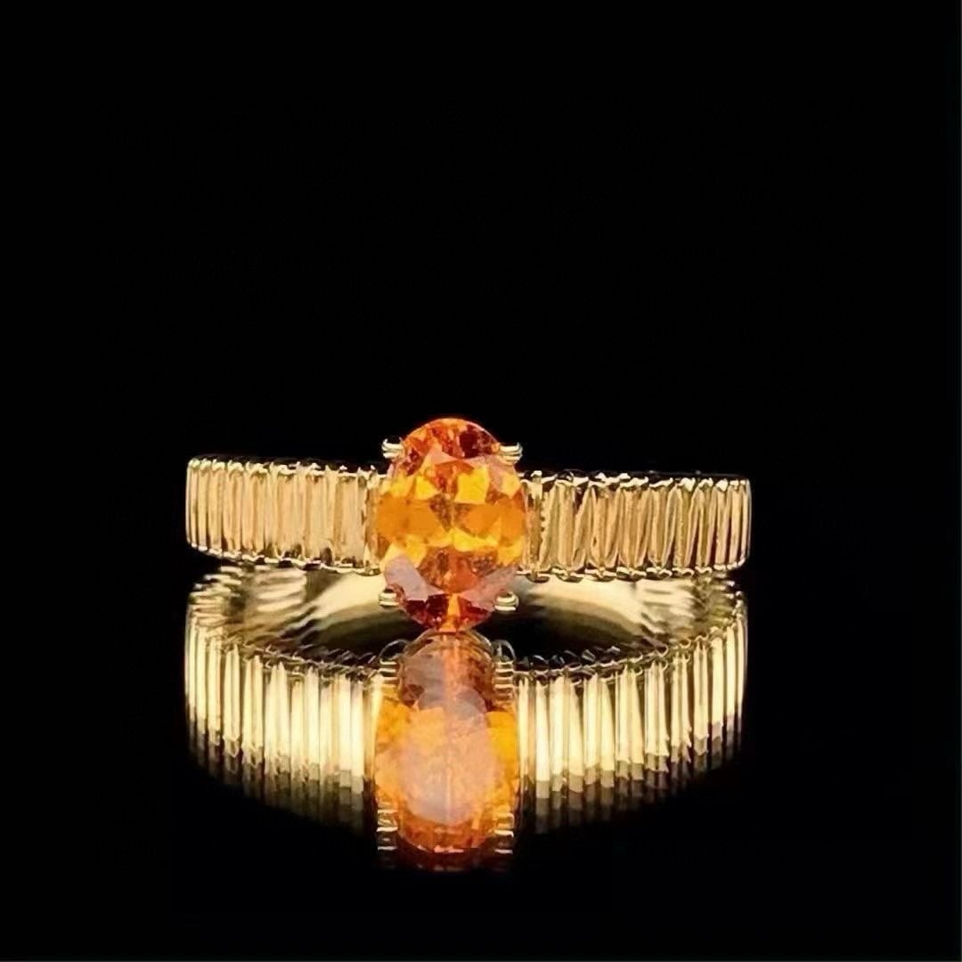 14k Gold 1.1 Ct Natural Spessartine Ring - 2