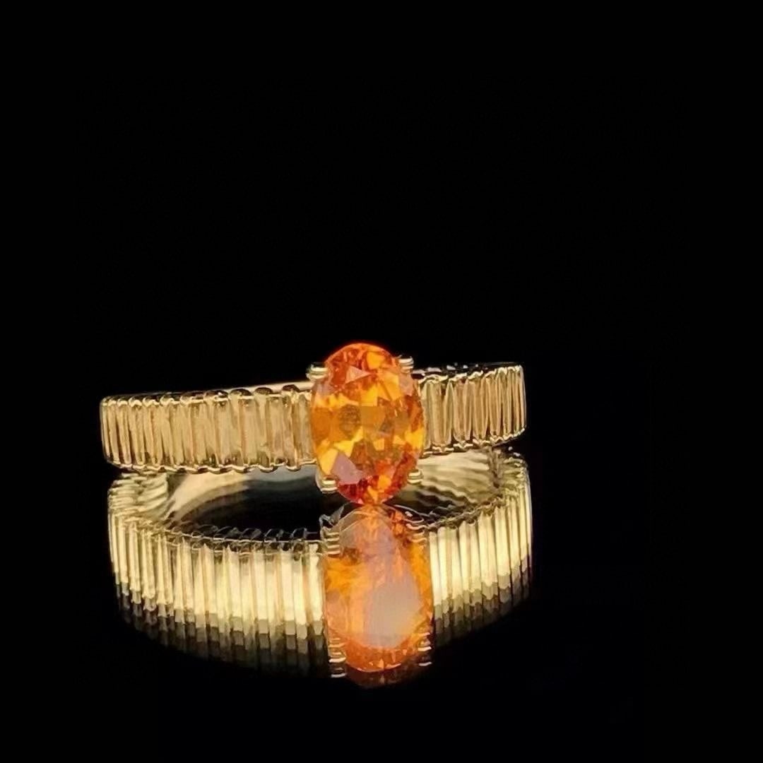 14k Gold 1.1 Ct Natural Spessartine Ring - 3