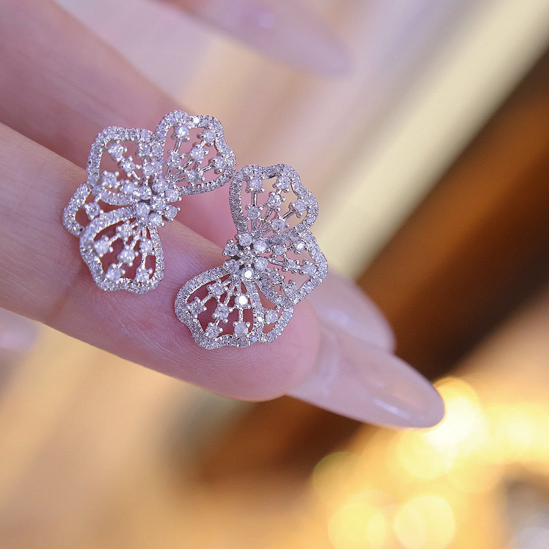 14k Gold 0.55 Ct Natural H Diamond Earrings - 2
