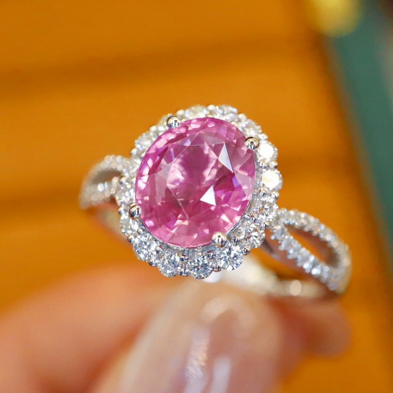 14k Gold 2.50 Ctw Natural Spinel & Diamond Ring - 2