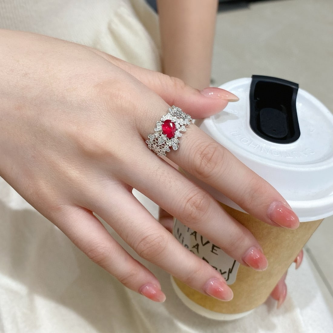 14k Gold 1.32 Ctw Natural Ruby & Diamond Ring - 5