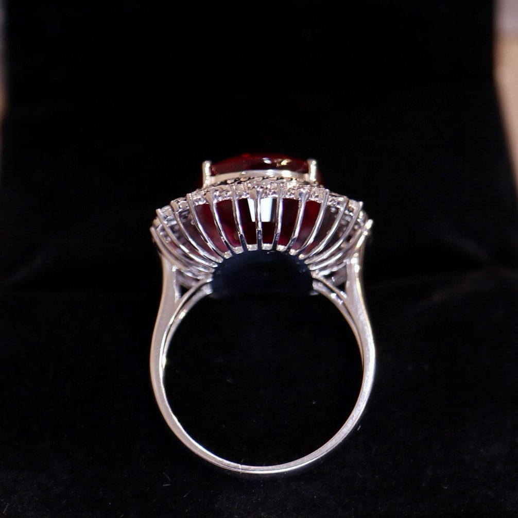 14k Gold 9 Ct Natural Tourmaline & Diamond Ring - 5