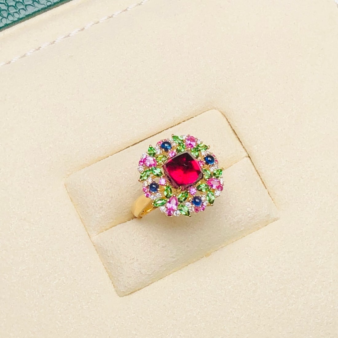 14k Gold 2.48 Ctw Natural Tourmaline & Diamond Ring - 9