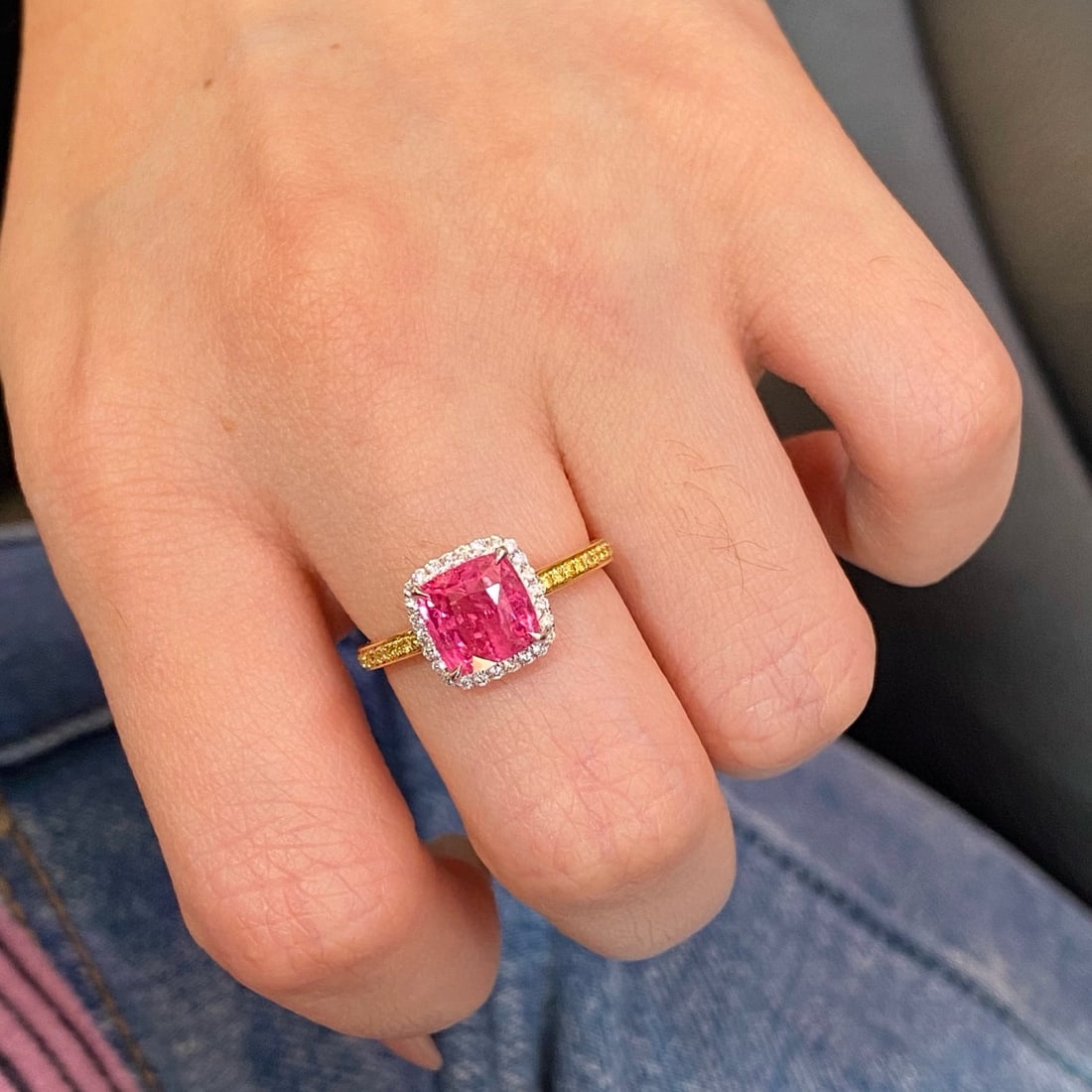 14k Gold 3.5 Ctw Natural Spinel & Diamond Ring - 3