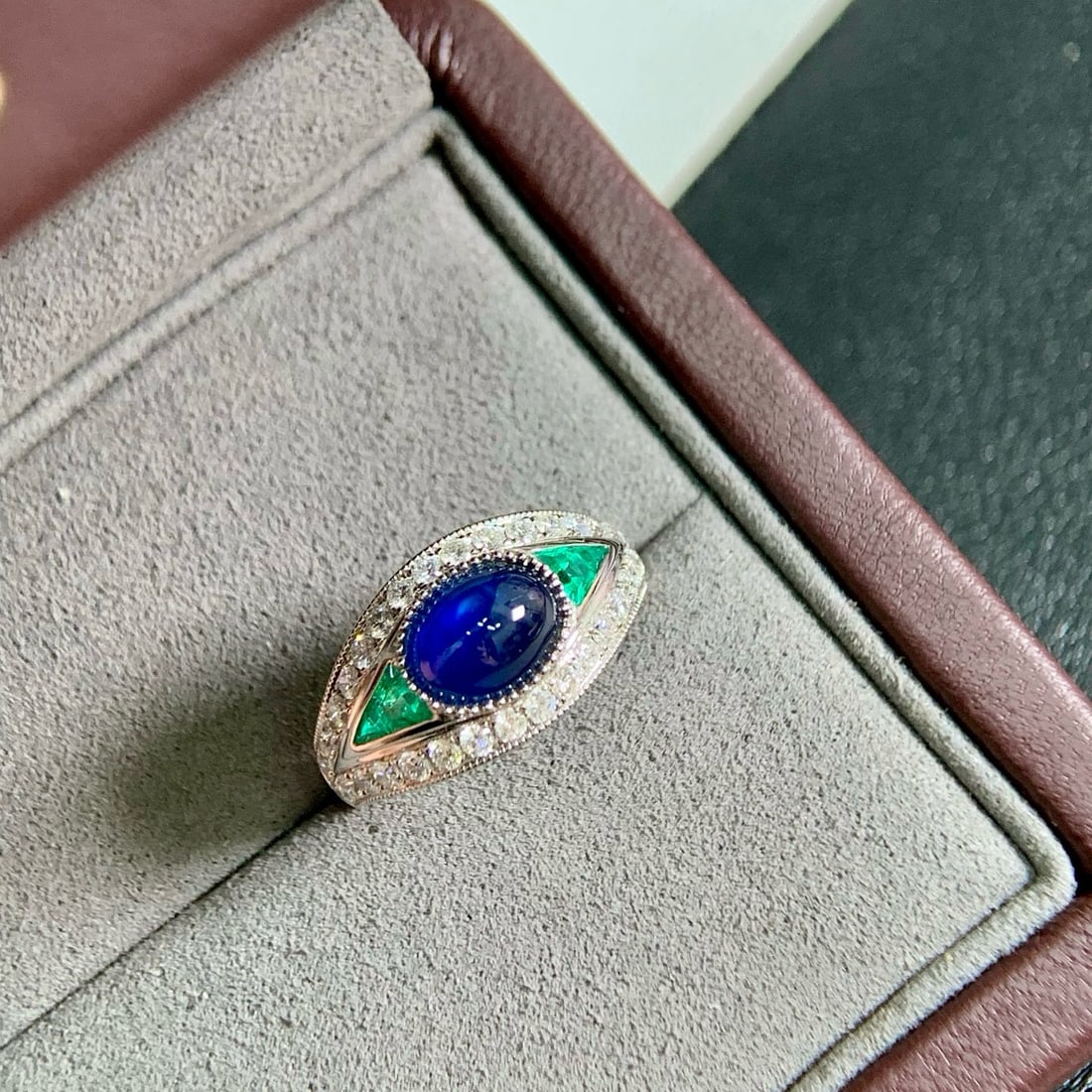 14k Gold 2.57 Ctw Natural Sapphire & Diamond Ring - 4