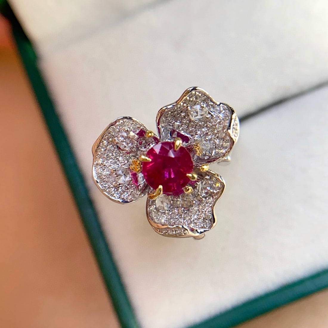 14k Gold 1.25 Ct Natural Ruby & Diamond & Sapphire Ring/pendant( Without Chain ): Ref:231052292 // gold content:14k gold // ring size:7. 25us // // main gemstone:ruby // shape:round // carat weight:1. 25ct // color:red // treatment:natural // cut grade:g // // adjacent gemstone 2 :