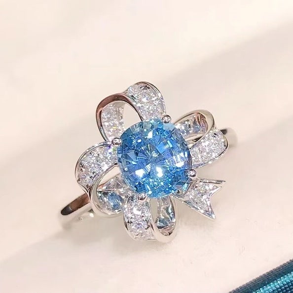 14k Gold 1.49 Ctw Natural Aquamarine & Diamond Ring - 2