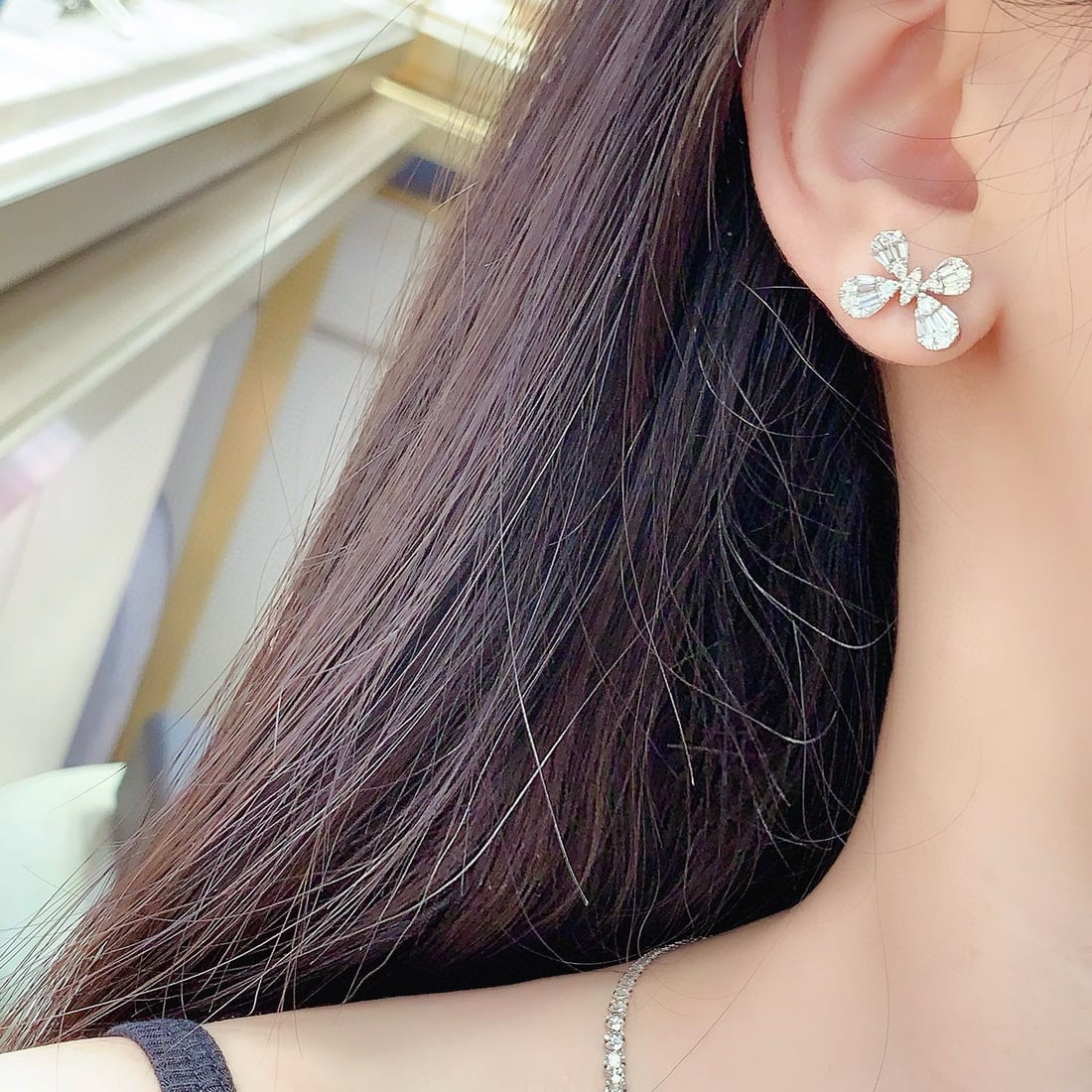 14k Gold 2 Ct Natural H Diamond Earrings - 4