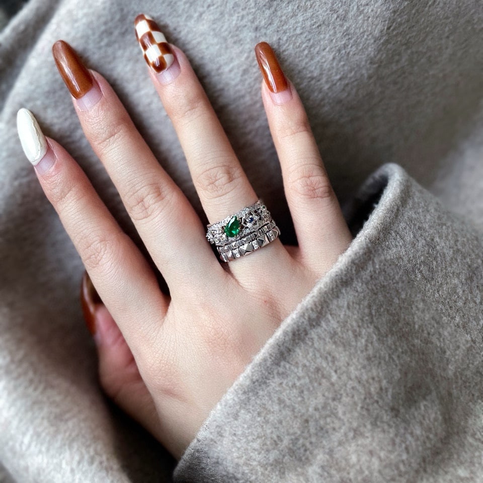 14k Gold 1.0 Ctw Vivid Green Natural Emerald & Diamond Ring - 6
