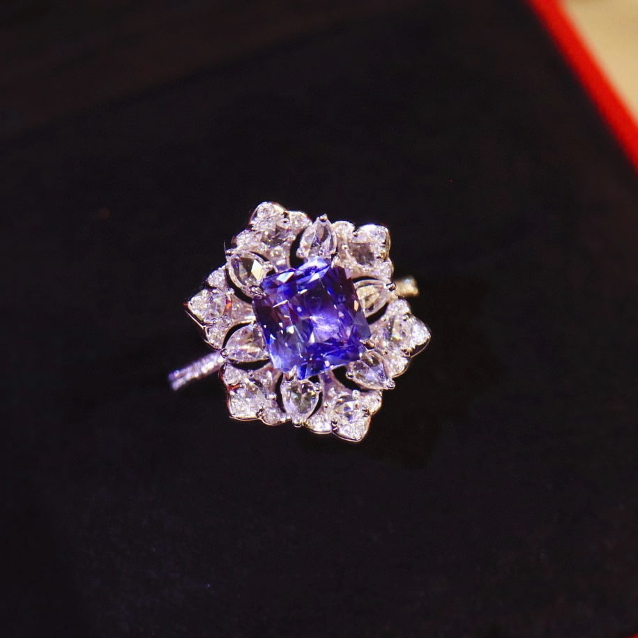 14k Gold 2.71 Ctw Natural Sapphire & Diamond Ring - 4