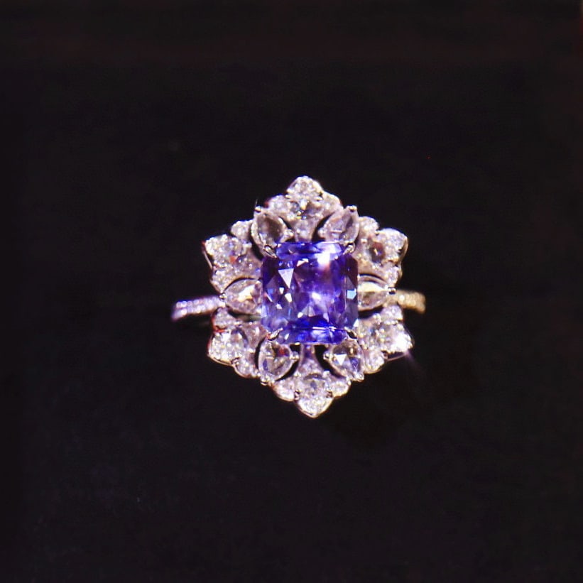 14k Gold 2.71 Ctw Natural Sapphire & Diamond Ring - 7