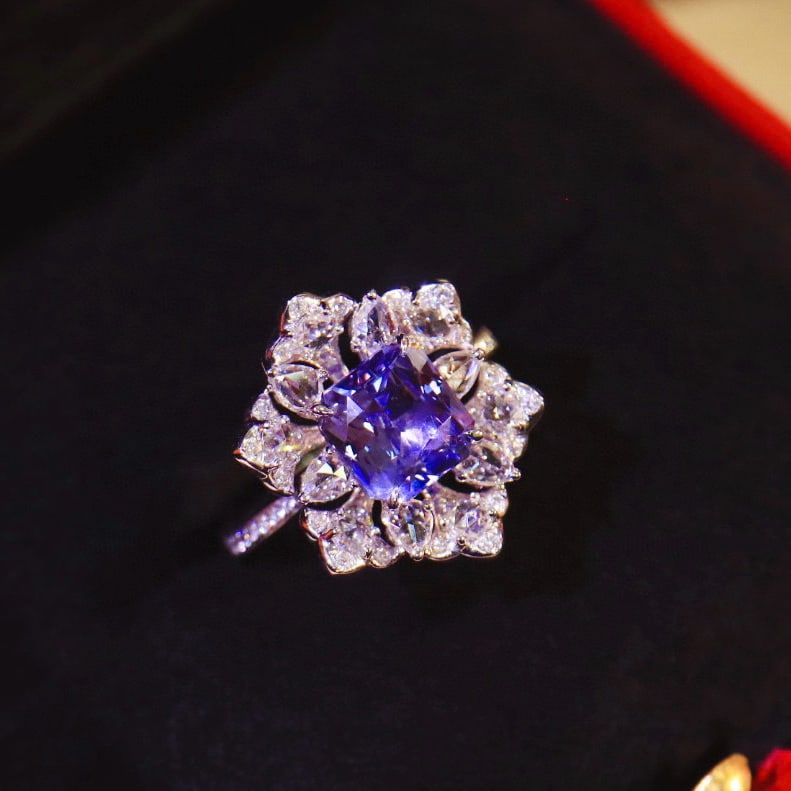 14k Gold 2.71 Ctw Natural Sapphire & Diamond Ring - 8