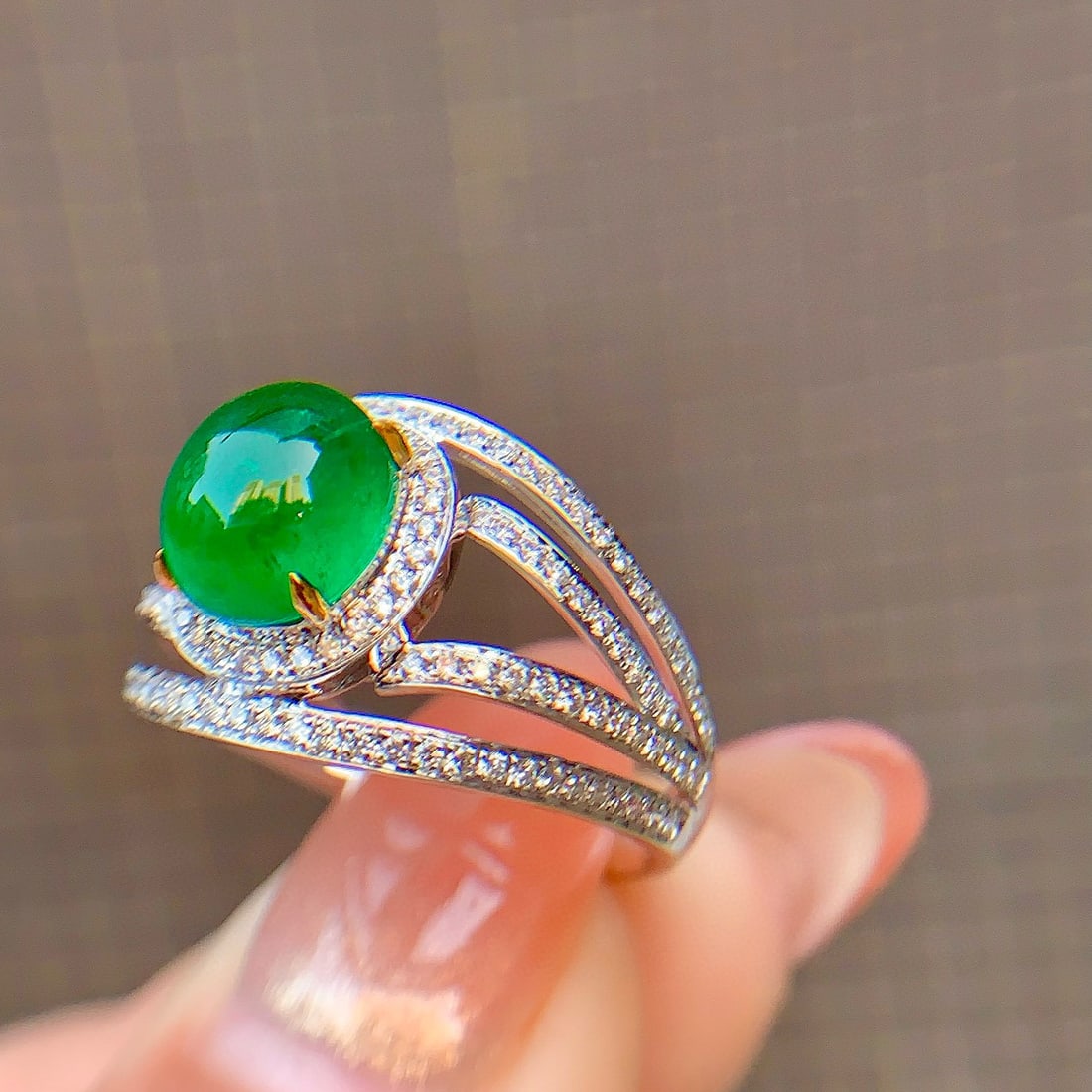 14k Gold 3.26 Ctw Vivid Green Natural Emerald & Diamond Ring - 3