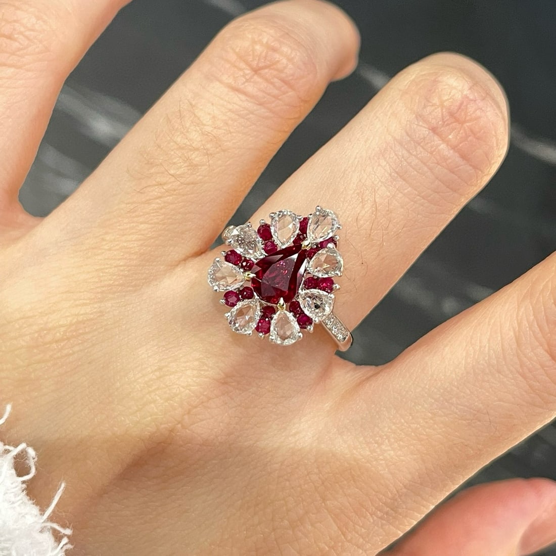 14k Gold 1.02 Ct Natural Ruby & Diamond & Sapphire & Ruby Ring - 5