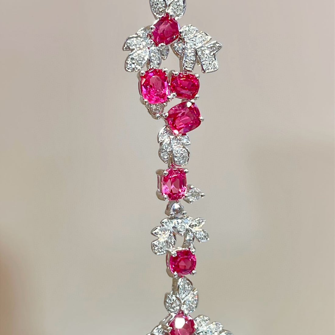 14k Gold 7.7 Ct Natural Spinel & Diamond & Sapphire Bracelet - 7