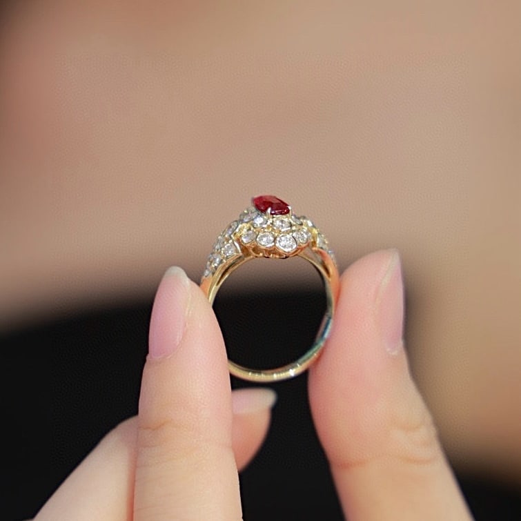 14k Gold 1.67 Ctw Natural Ruby & Diamond Ring - 3