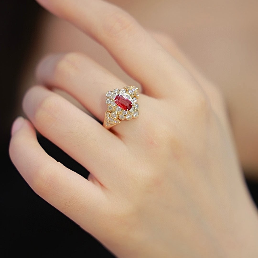 14k Gold 1.67 Ctw Natural Ruby & Diamond Ring - 4