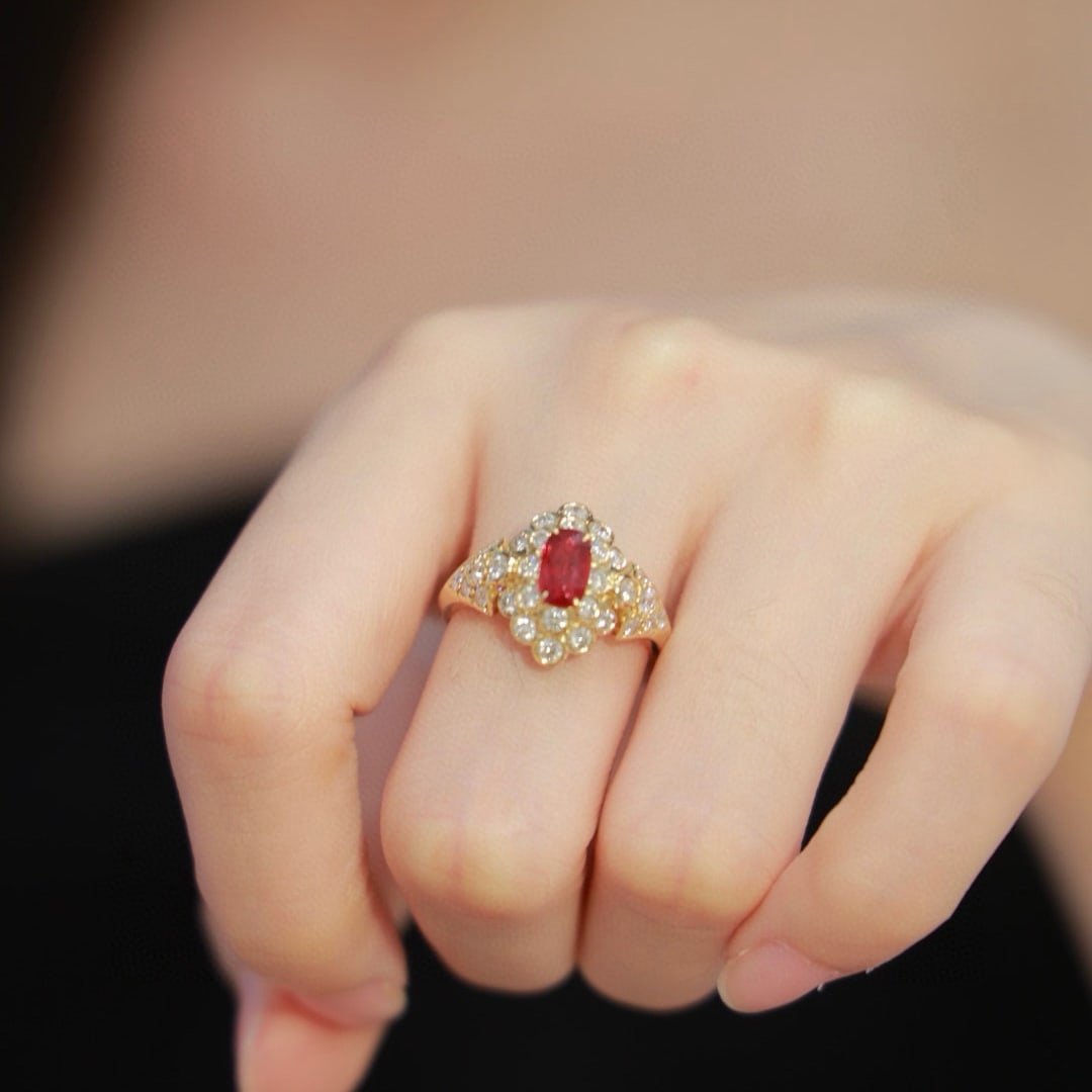 14k Gold 1.67 Ctw Natural Ruby & Diamond Ring - 5